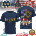 Notre Dame Fighting Irish Firefighter Tribute T Shirt Custom First Responder T Shirt - Limotees LLC