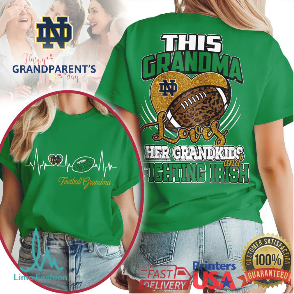 Notre Dame Fighting Irish Football Grandma Gameday Heart T Shirt