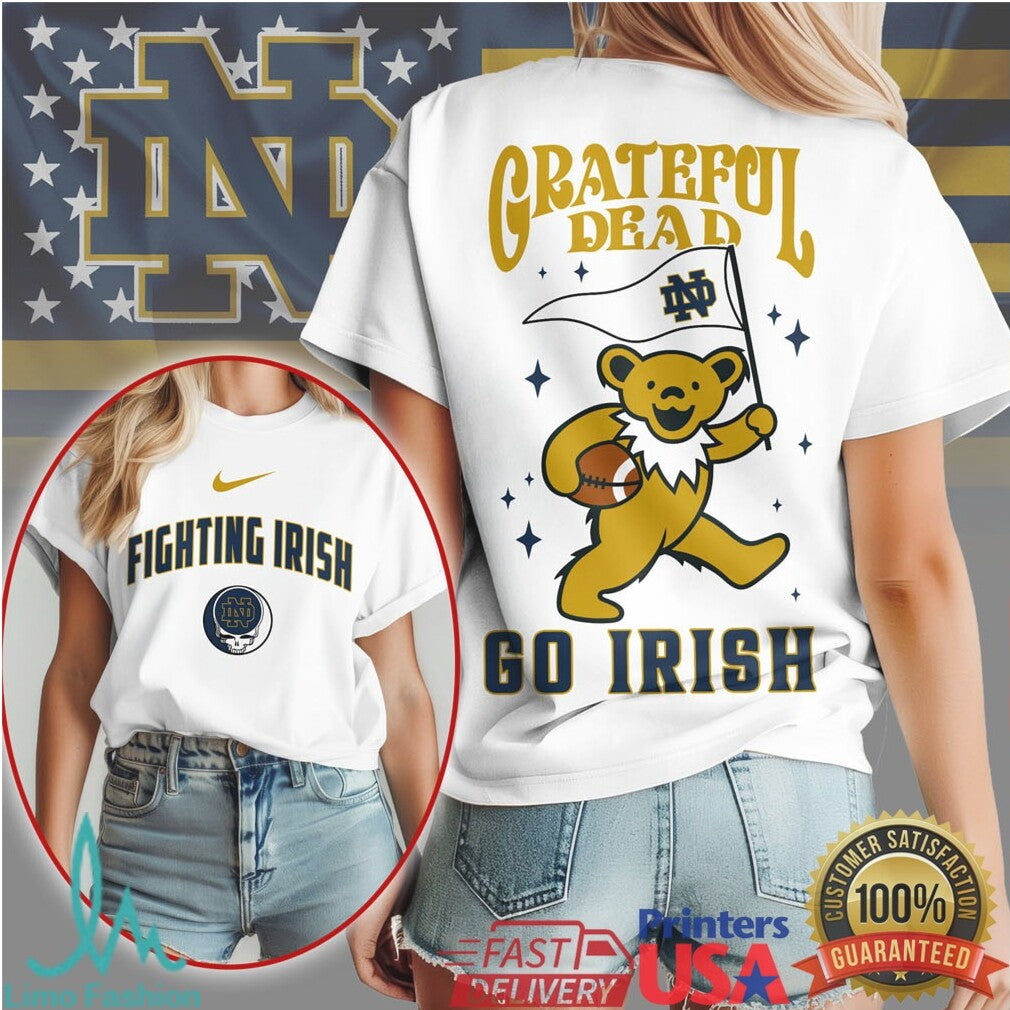 Notre Dame Fighting Irish Grateful Dead Bear Go Irish T Shirt - Limotees LLC