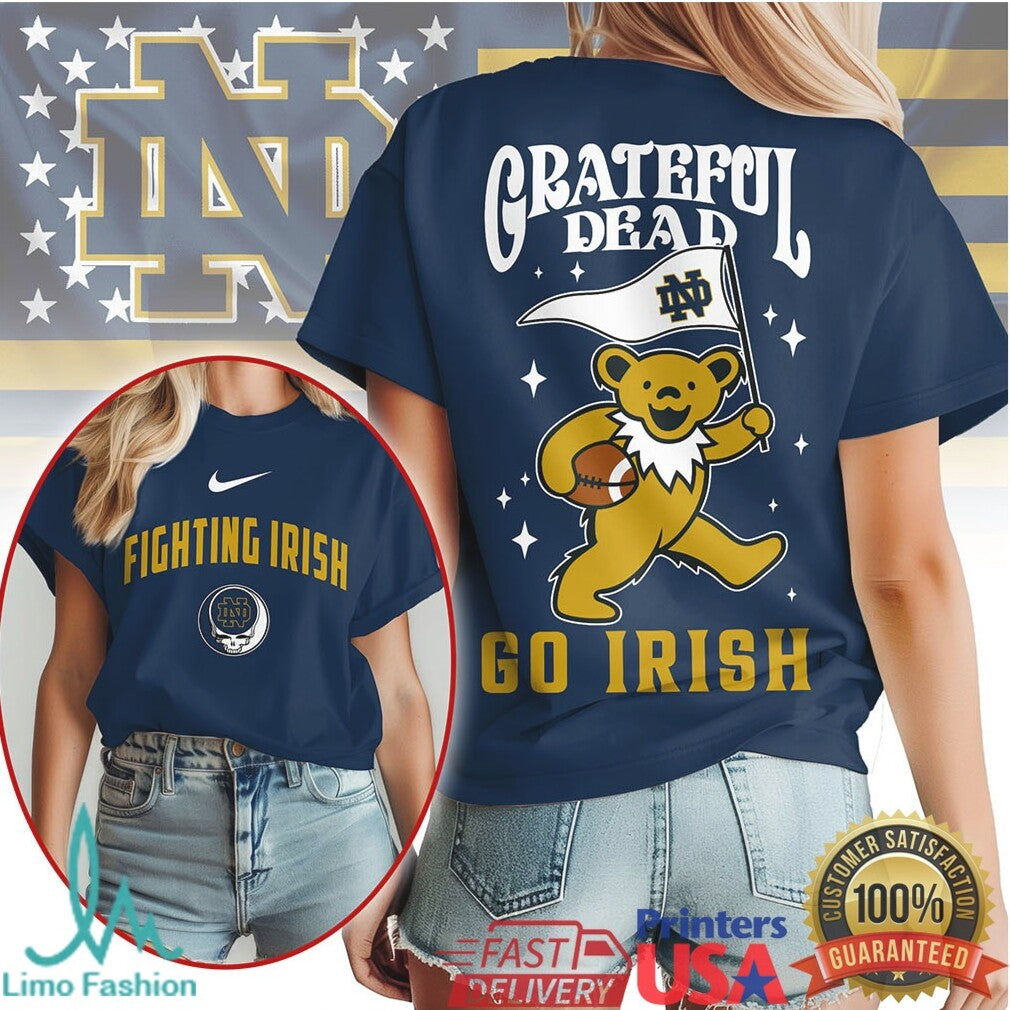 Notre Dame Fighting Irish Grateful Dead Bear Go Irish T Shirt - Limotees LLC