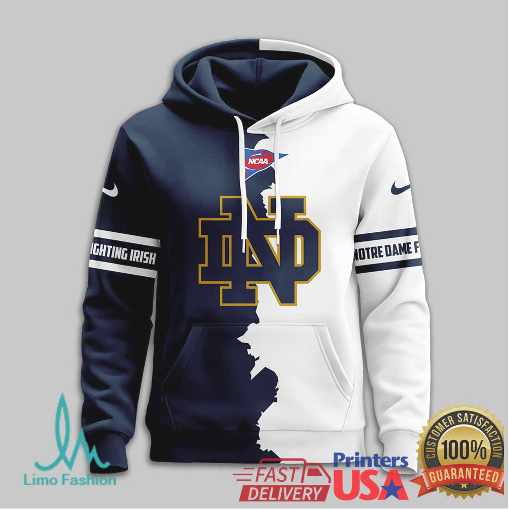 Notre Dame Fighting Irish Let's Go Irish Custom Name Two Tone T Shirt - Limotees LLC