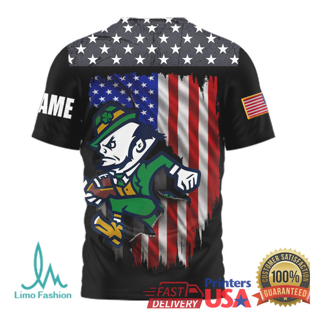 Notre Dame Fighting Irish We The People Leprechaun Custom Name Patriot T Shirt - Limotees LLC