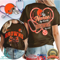 Nurse By Heart Browns By Soul NFL Registered Nurse Gift T Shirt - Limotees LLC