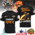 Detroit Lions Official NFL Ghost Rider Harley Davidson 3D Shirt - Limotees LLC