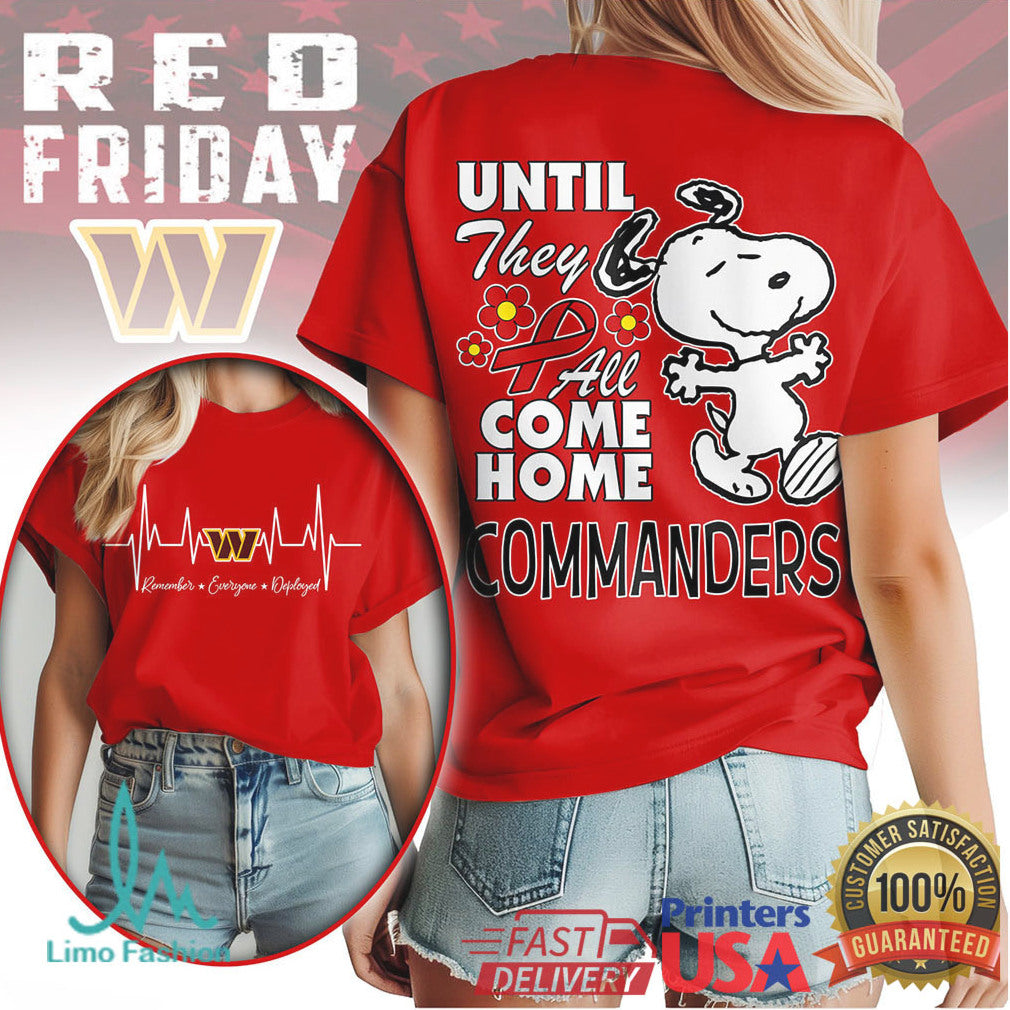 Washington Commanders Official NFL Snoopy Red Friday 3D Shirt - Limotees LLC