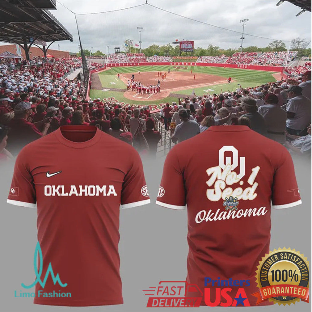 OU Sooners Softball No. 1 Seed Oklahoma Tournament T Shirt Crimson Edition - Limotees LLC
