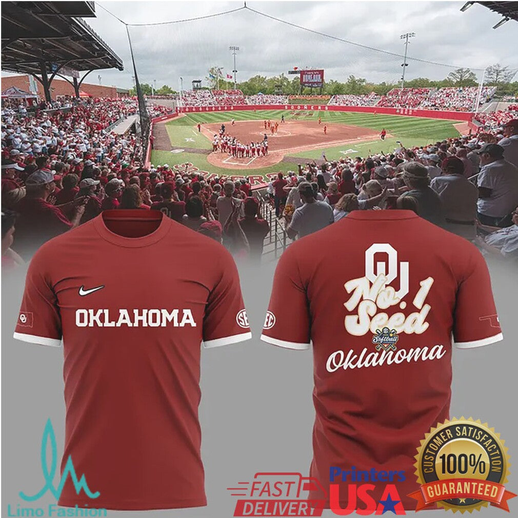 OU Sooners Softball No. 1 Seed Oklahoma Tournament T Shirt Crimson Edition - Limotees LLC
