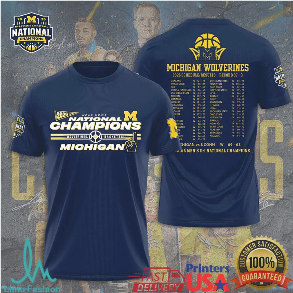 Official Michigan Wolverines 2026 NCAA Basketball National Champions Logo Apparel T Shirt - Limotees LLC