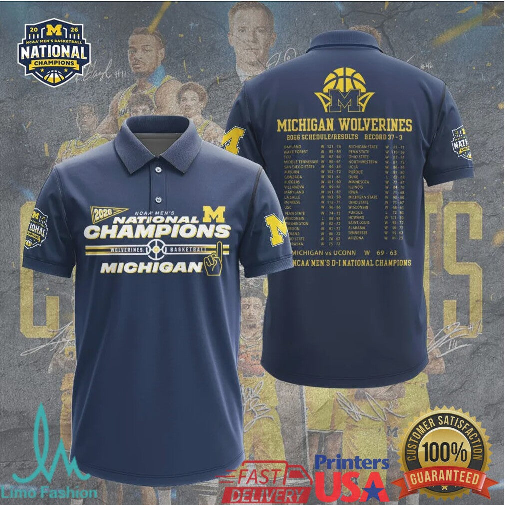 Official Michigan Wolverines 2026 NCAA Basketball National Champions Logo Apparel T Shirt - Limotees LLC