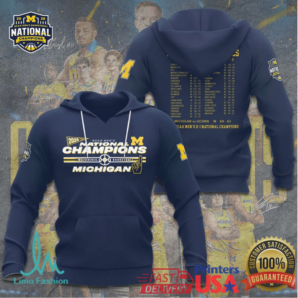 Official Michigan Wolverines 2026 NCAA Basketball National Champions Logo Apparel T Shirt - Limotees LLC