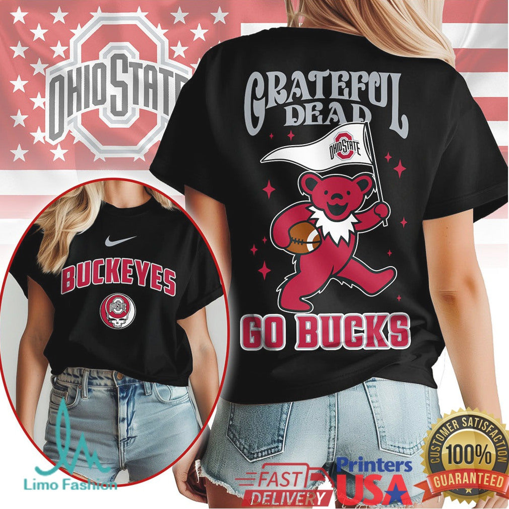 Ohio State Buckeyes Grateful Dead Bear Go Bucks Football T Shirt