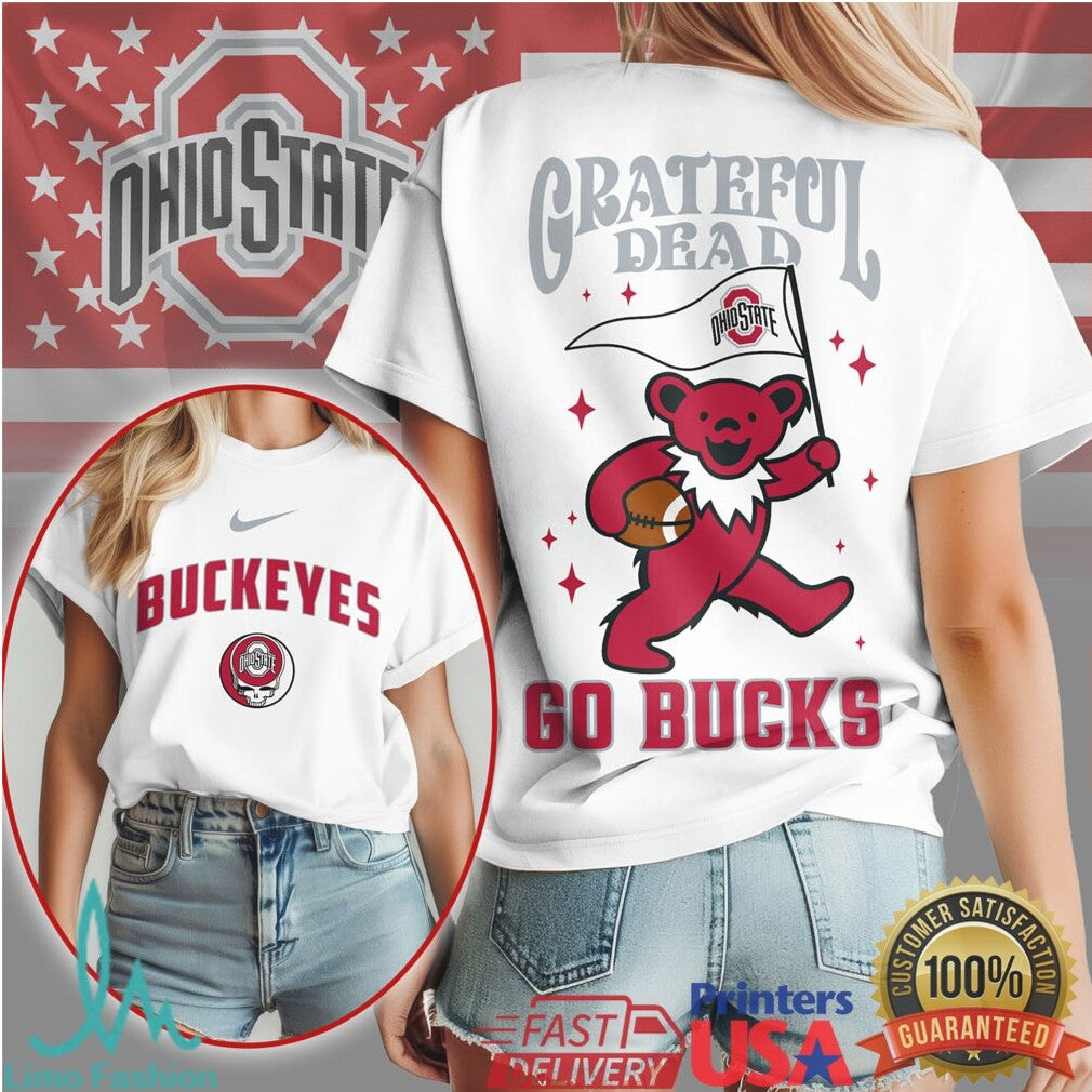 Ohio State Buckeyes Grateful Dead Bear Go Bucks Football T Shirt