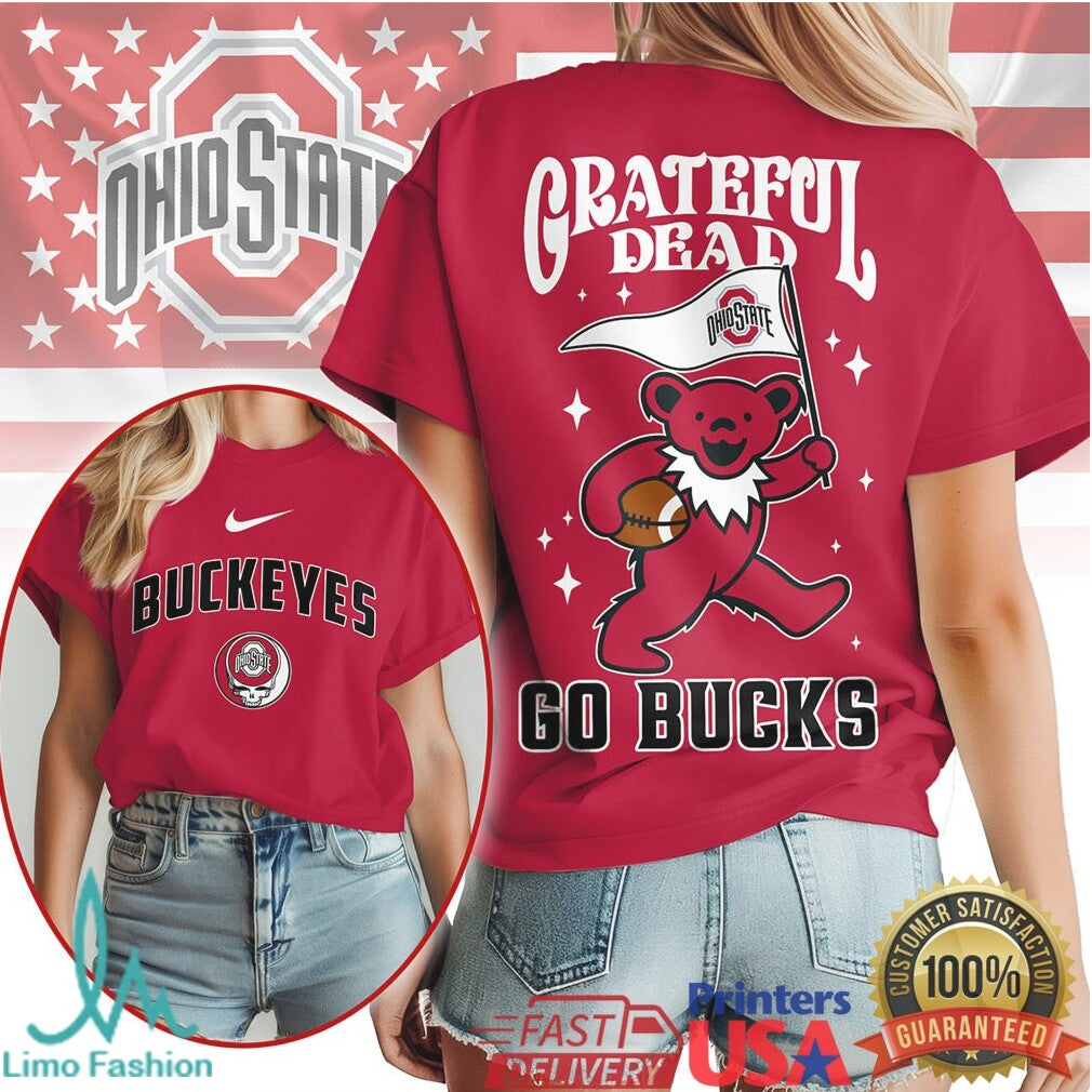 Ohio State Buckeyes Grateful Dead Bear Go Bucks Football T Shirt