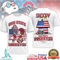 Ohio State Buckeyes Snoopy & Charlie Brown Patriotic Football T Shirt - Limotees LLC