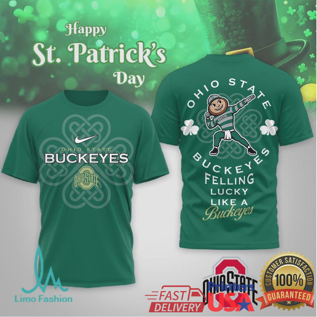 Ohio State Buckeyes St. Patrick's Day Feeling Lucky Like a Buckeye T Shirt - Limotees LLC