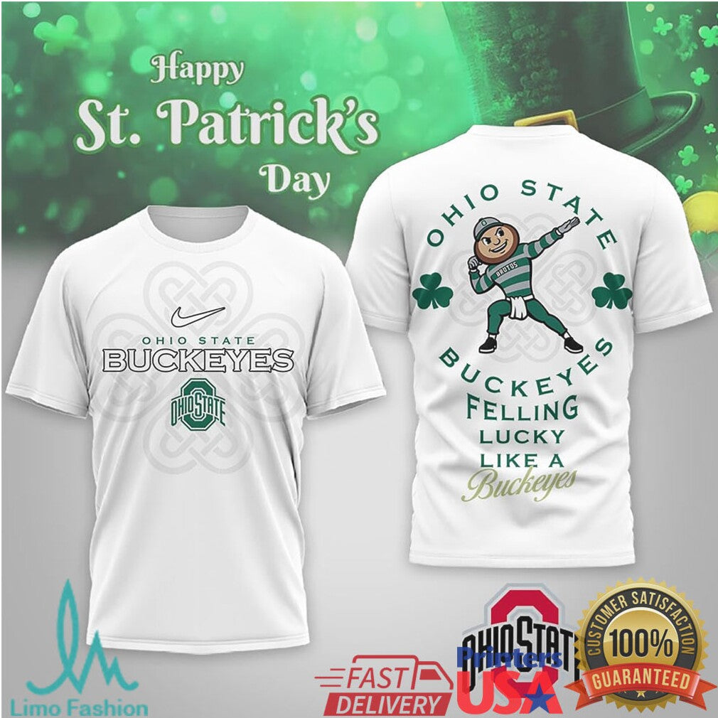 Ohio State Buckeyes St. Patrick's Day Feeling Lucky Like a Buckeye T Shirt - Limotees LLC