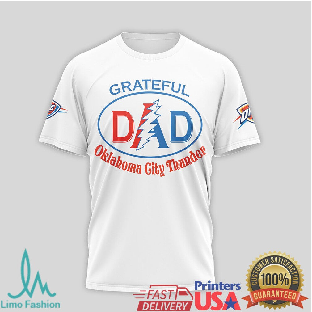 Oklahoma City Thunder Grateful Dead Dad T Shirt OKC Thunder Deadhead Gift - Limotees LLC