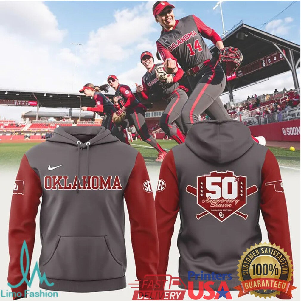 Oklahoma Softball 50th Anniversary Season Commemorative T Shirt - Limotees LLC
