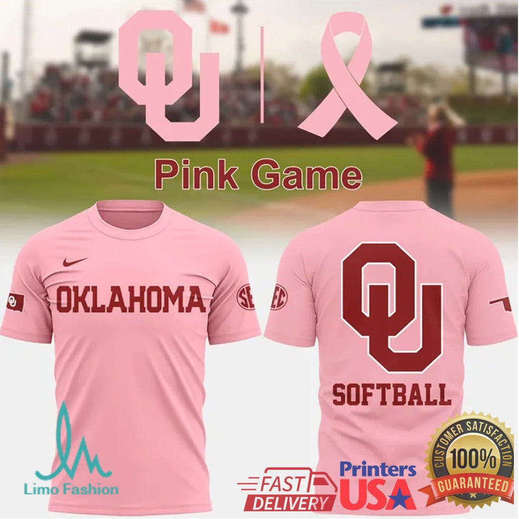 Oklahoma Softball “Pink Game” Breast Cancer Awareness T Shirt - Limotees LLC