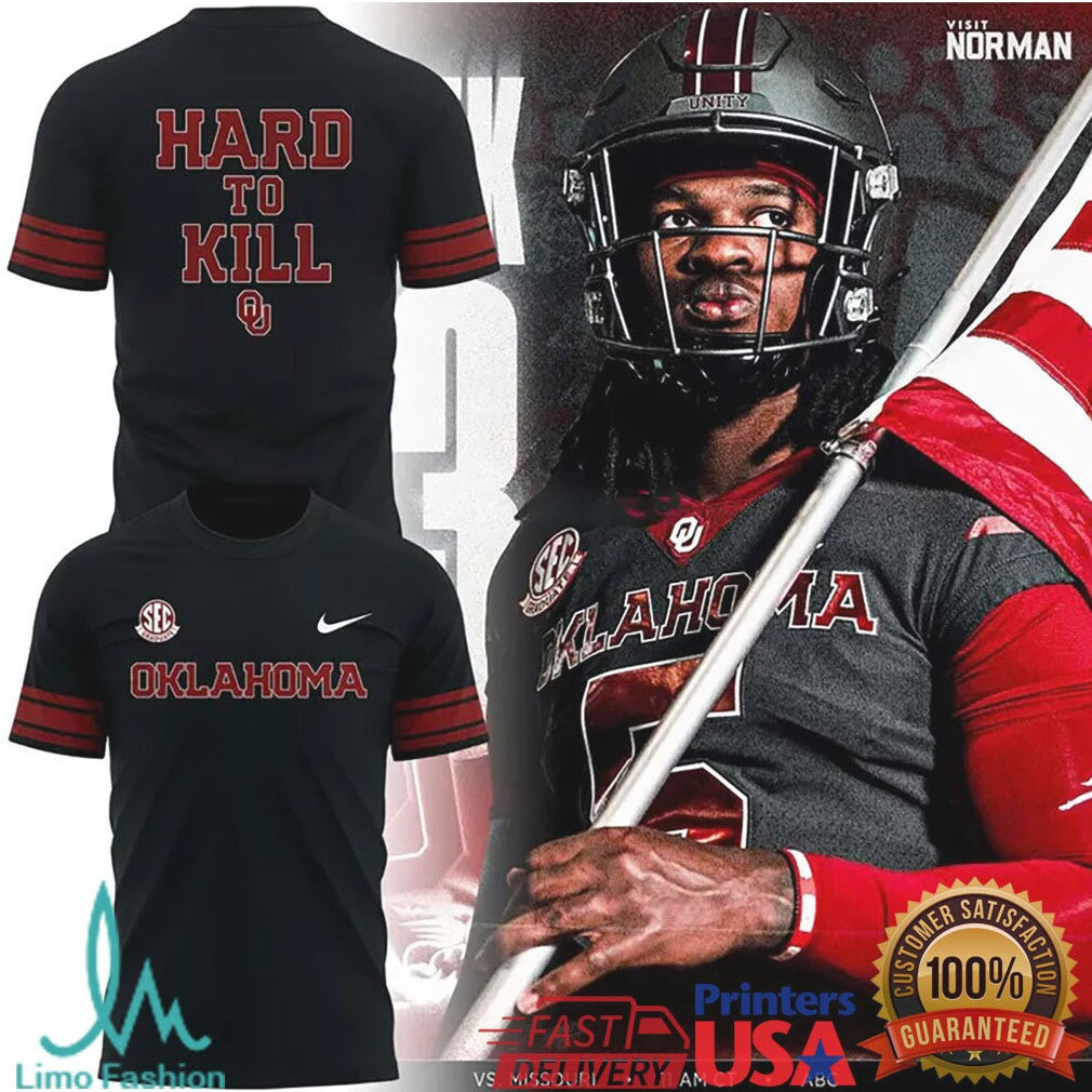 Oklahoma Sooners Hard To Kill Football Jersey Style T Shirt - Limotees LLC