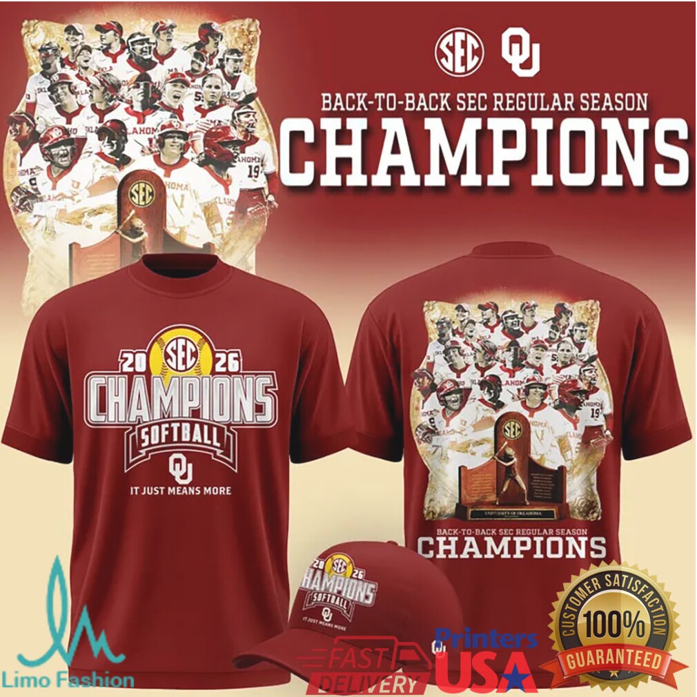 Oklahoma Sooners Softball 2026 Back to Back SEC Regular Season Champions T Shirt