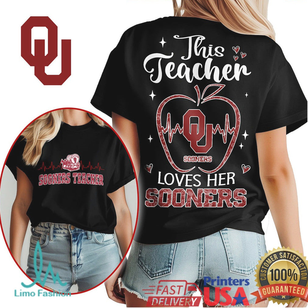 Oklahoma Sooners This Teacher Loves Her Sooners T Shirt - Limotees LLC