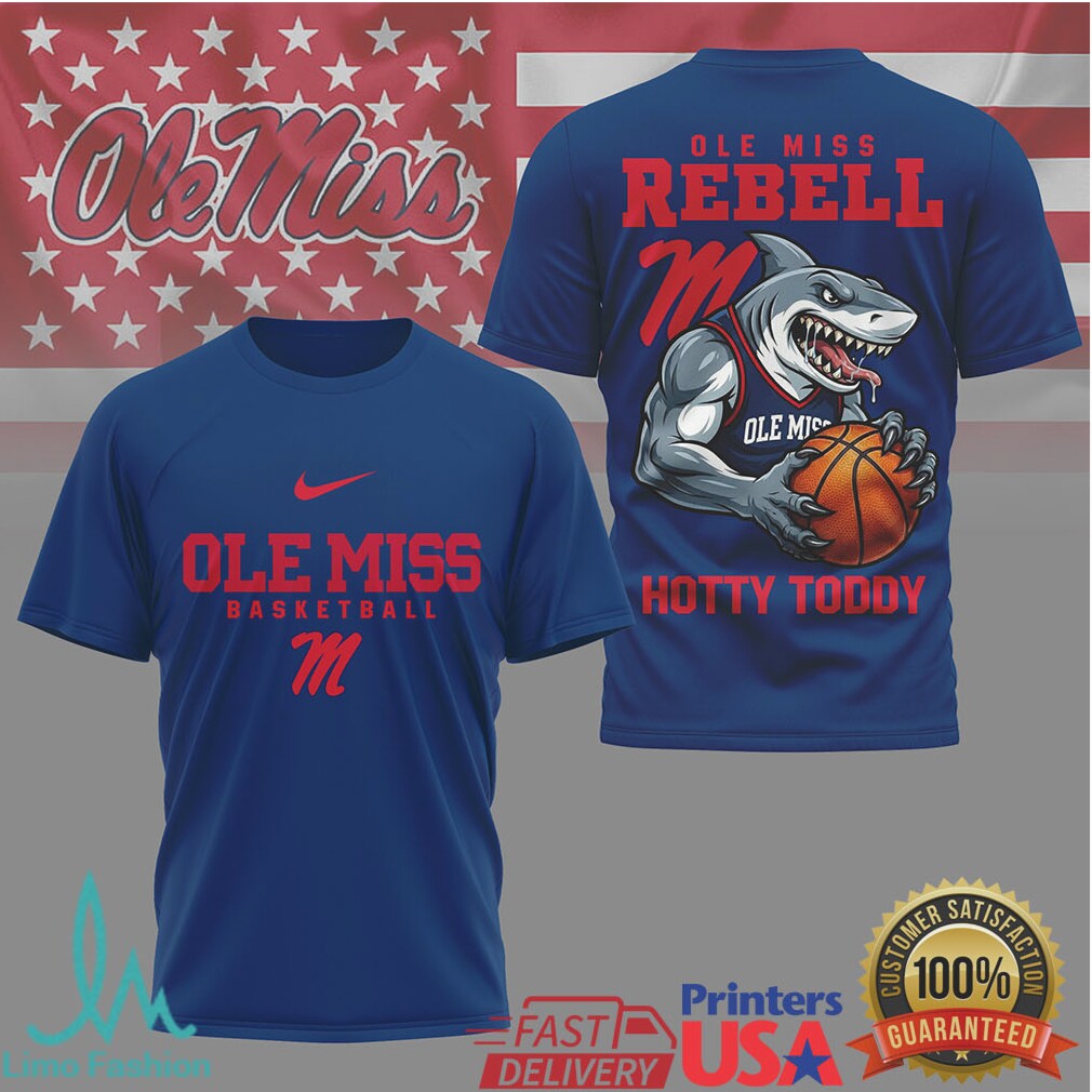 Ole Miss Rebels Basketball Shark Mascot Hotty Toddy T Shirt - Limotees LLC