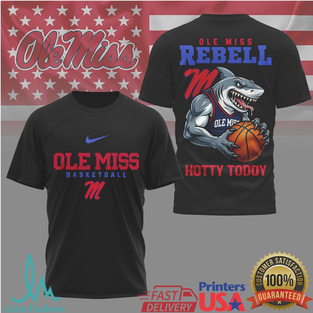 Ole Miss Rebels Basketball Shark Mascot Hotty Toddy T Shirt - Limotees LLC