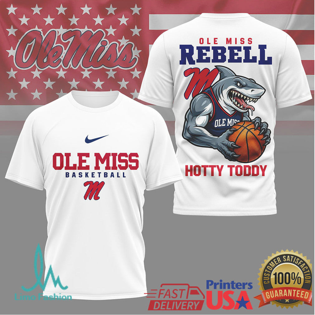 Ole Miss Rebels Basketball Shark Mascot Hotty Toddy T Shirt - Limotees LLC