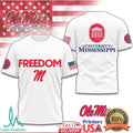 Ole Miss Rebels University of Mississippi Freedom Patriotic Football T Shirt - Limotees LLC