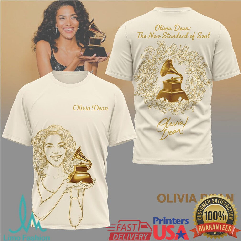 Olivia Dean The New Standard of Soul Gold Floral Graphic Tee - Limotees LLC