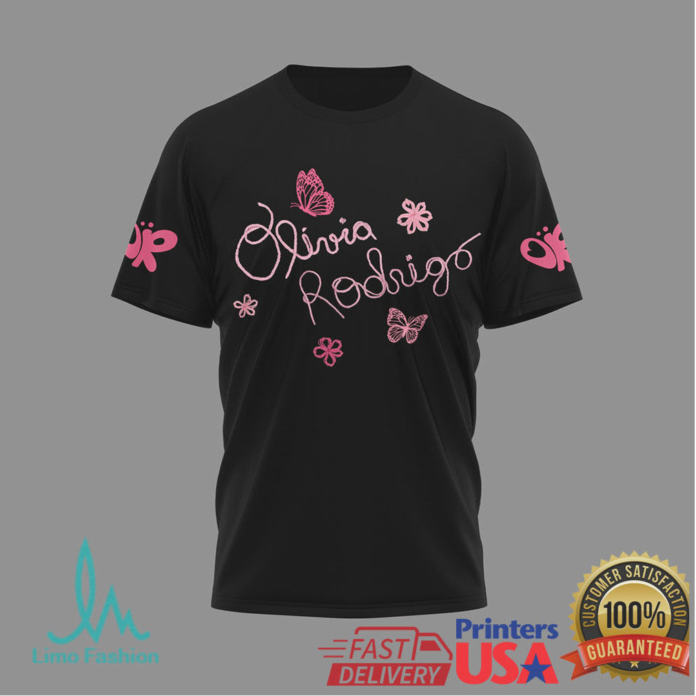 Olivia Rodrigo The Unraveled Tour Butterfly Graphic Fan Merchandise T Shirt