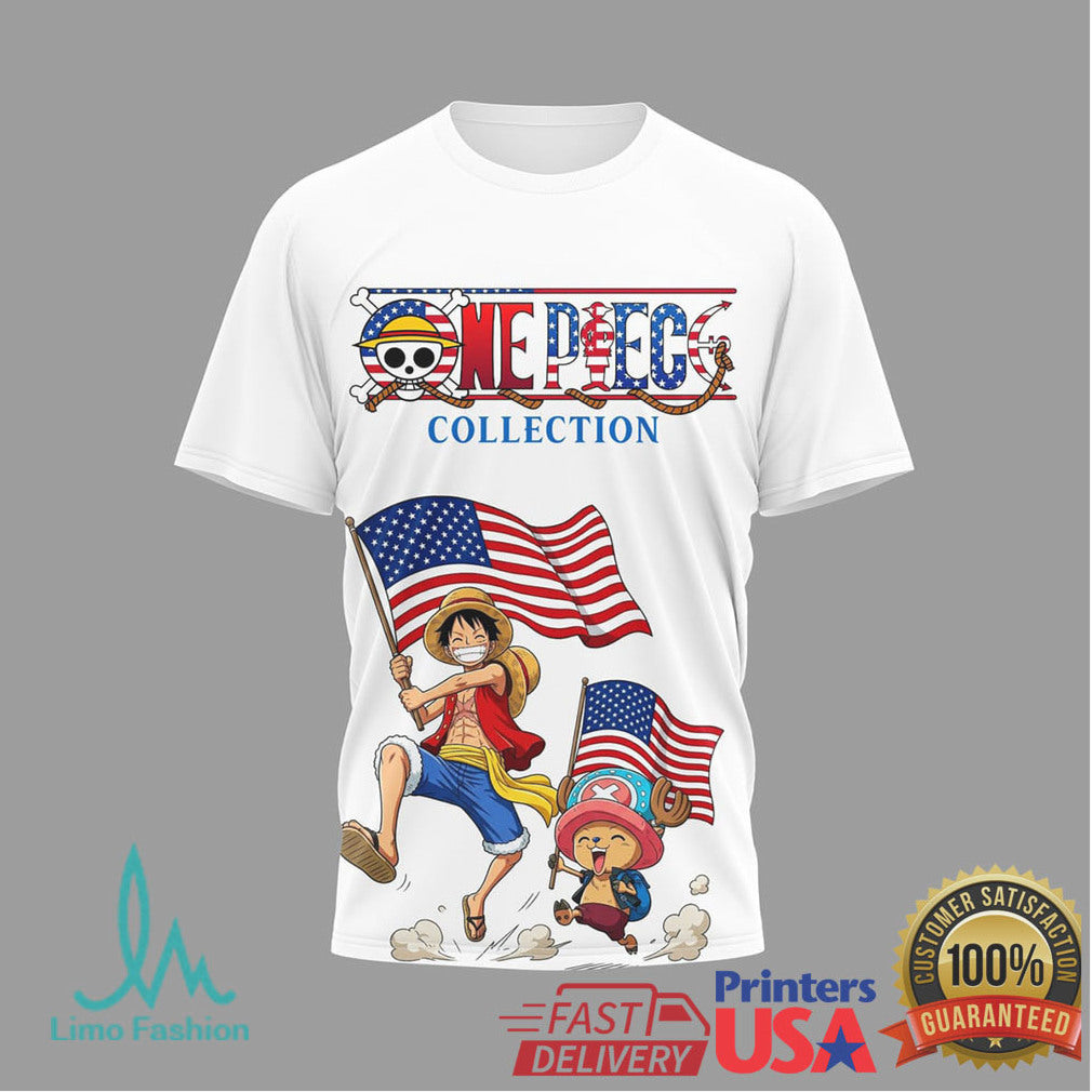 One Piece Anime Collection USA 250th Anniversary 1776 2026 T Shirt - Limotees LLC
