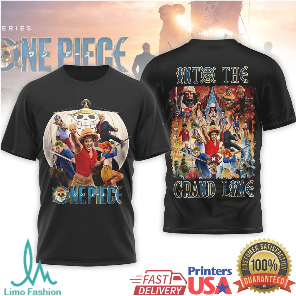 One Piece Live Action Straw Hat Crew “Into The Grand Line” T Shirt - Limotees LLC
