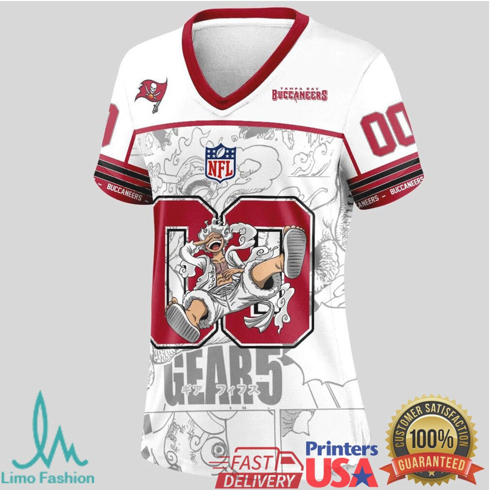 Tampa Bay Buccaneers Official NFL Luffy Gear 5 Special Edition Baseball Jersey Custom Name - Limotees LLC