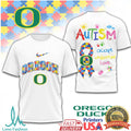 Oregon Ducks Autism Awareness Puzzle Ribbon T Shirt - Limotees LLC