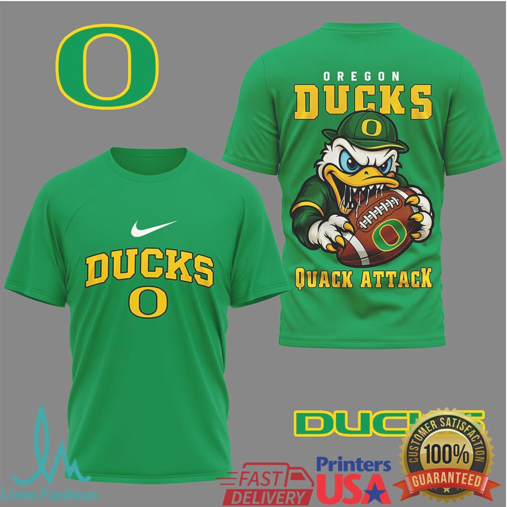 Oregon Ducks “Quack Attack” Mascot Football Graphic T Shirt - Limotees LLC