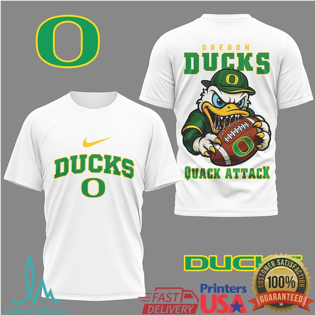 Oregon Ducks “Quack Attack” Mascot Football Graphic T Shirt - Limotees LLC