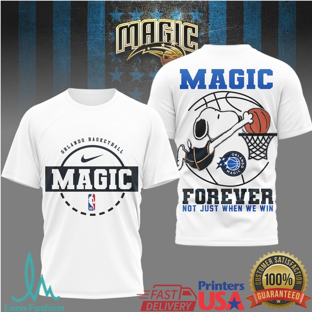 Orlando Magic Snoopy Forever Not Just When We Win Fan Apparel T Shirt - Limotees LLC