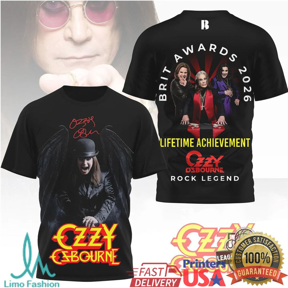 Ozzy Osbourne Brit Awards 2026 Lifetime Achievement Rock Legend T Shirt - Limotees LLC