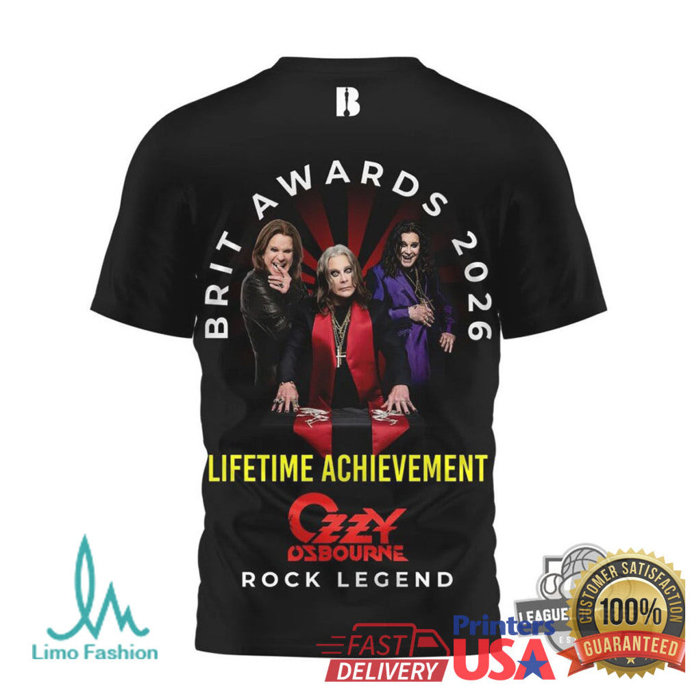 Ozzy Osbourne Brit Awards 2026 Lifetime Achievement Rock Legend T Shirt - Limotees LLC
