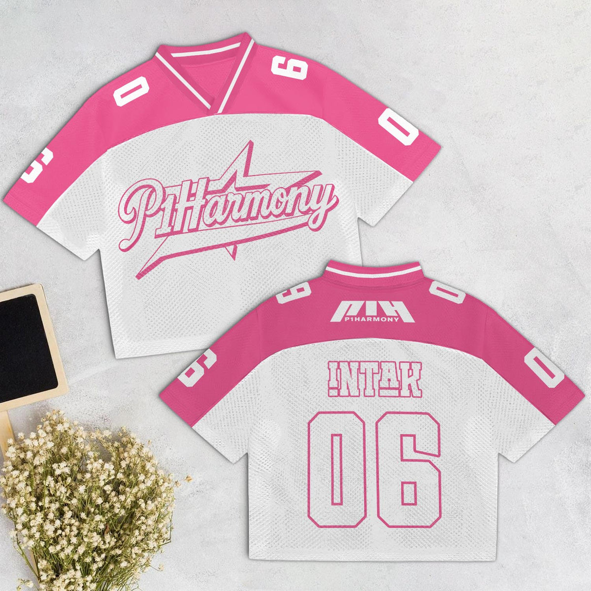 P1Harmony Mixed Mesh Pink Jersey