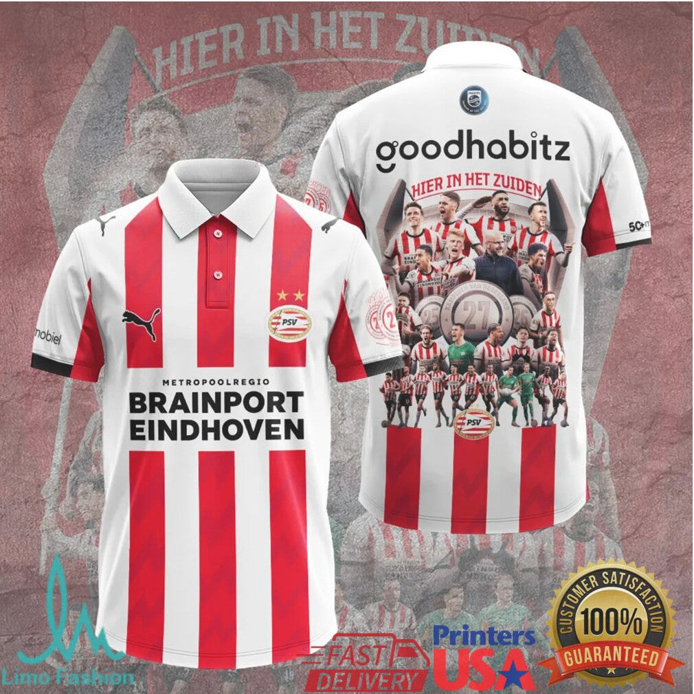 PSV Eindhoven Eredivisie Champions 2024 Hier In Het Zuiden Football Soccer Fans T Shirt - Limotees LLC