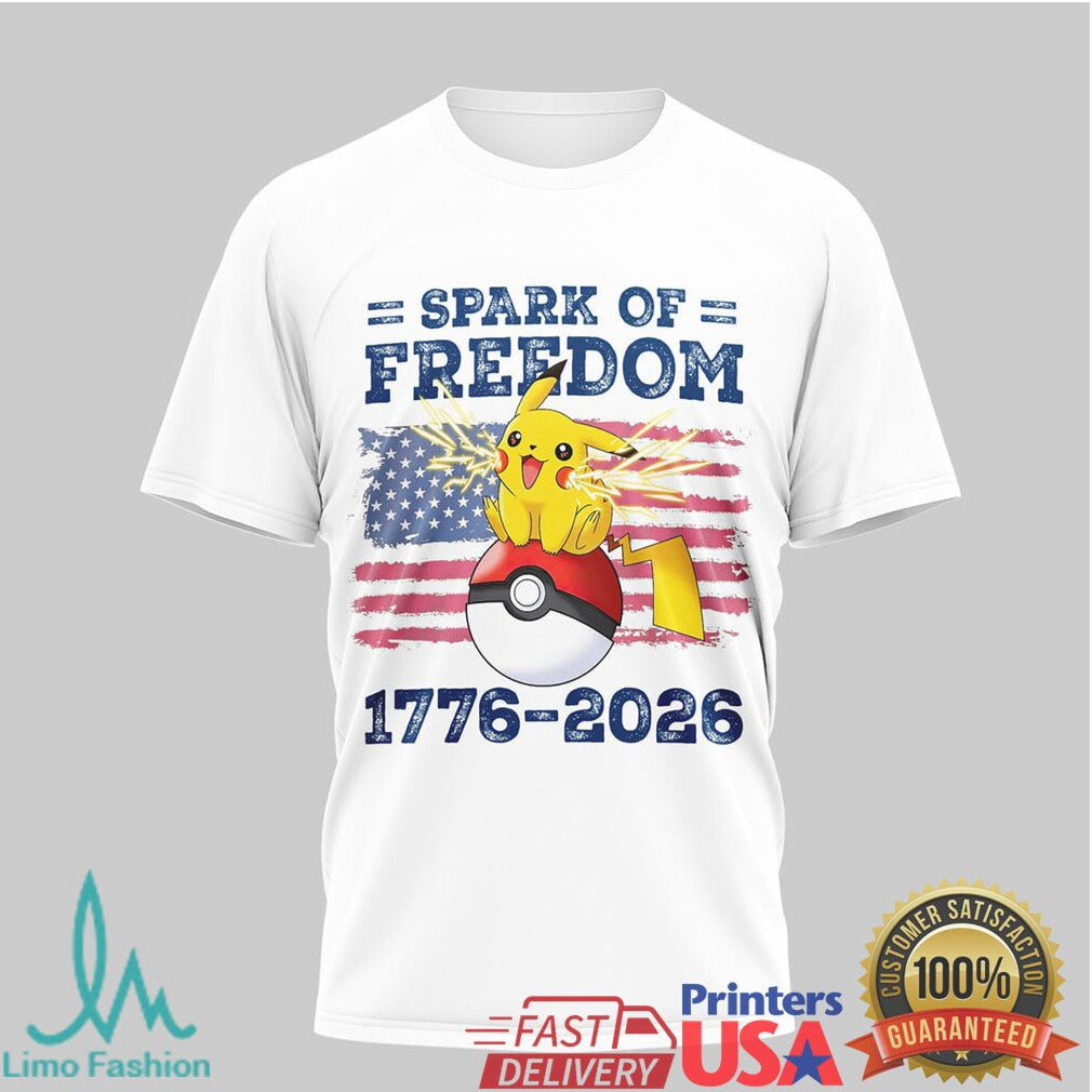 Patriotic Pikachu Spark of Freedom USA 250th Anniversary T Shirt - Limotees LLC