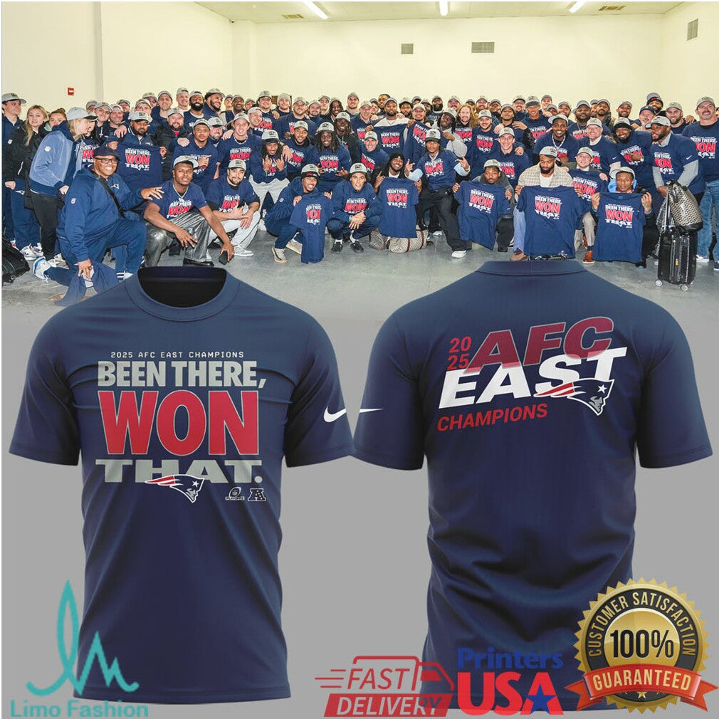 Patriots 2025 AFC East Champions “Been There Won That” Navy - Limotees LLC