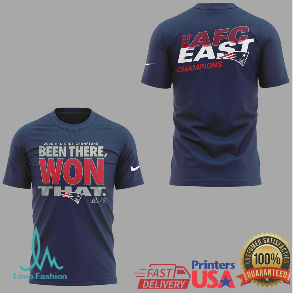 Patriots 2025 AFC East Champions “Been There Won That” Navy - Limotees LLC