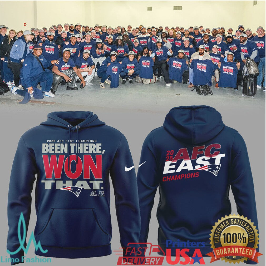 Patriots 2025 AFC East Champions “Been There Won That” Navy - Limotees LLC