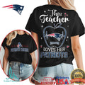 Patriots This Teacher Loves Her Patriots Apple Heartbeat T Shirt - Limotees LLC