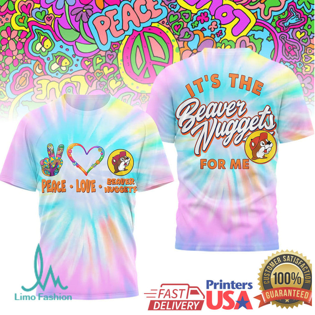 Peace Love Beaver Nuggets Buc ee's Pastel Tie Dye Graphic Tee - Limotees LLC