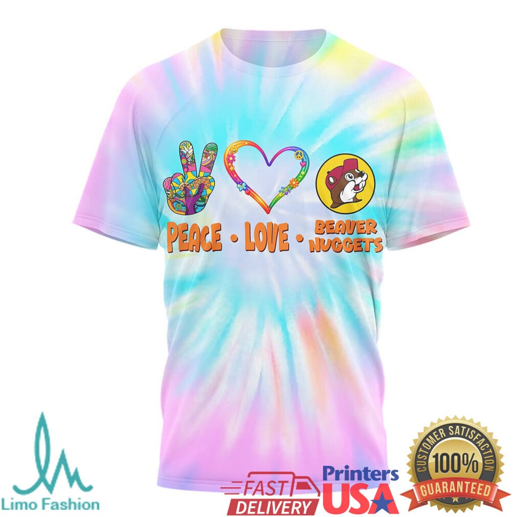 Peace Love Beaver Nuggets Buc ee's Pastel Tie Dye Graphic Tee - Limotees LLC